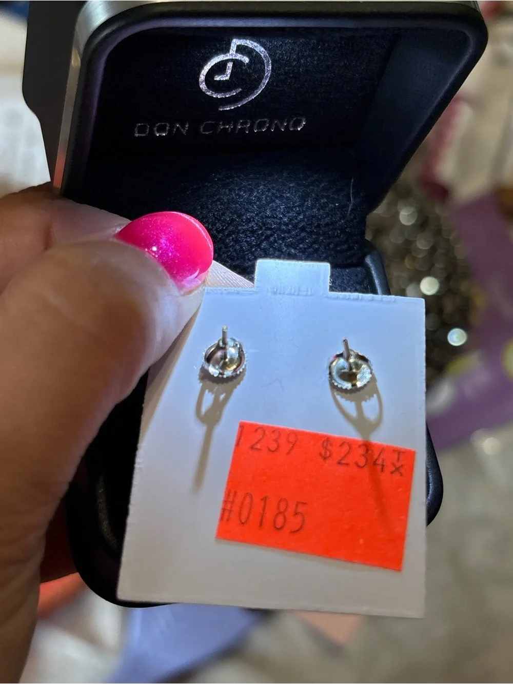 Don Chrono Heart Pavé Sterling Silver Stud Earrings - Brand New in Box_2